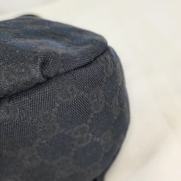GUCCI Black GG Logo Canvas Hobo Bag - Picture 6 of 16